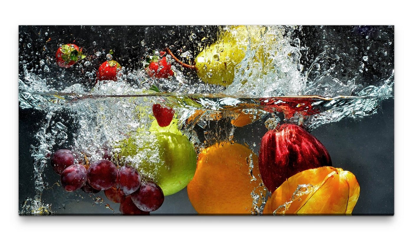 möbel-direkt.de Leinwandbild Bilder XXL Obst im Wasser 50x100cm Wandbild auf Leinwand möbel-direkt.de Leinwandbild Bilder XXL Obst im Wasser 50x100cm Wandbild auf Leinwand von möbel-direkt.de