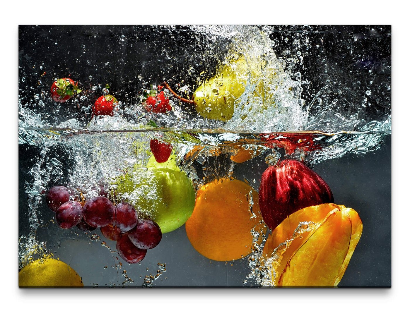 möbel-direkt.de Leinwandbild Bilder XXL Obst im Wasser Wandbild auf Leinwand von möbel-direkt.de