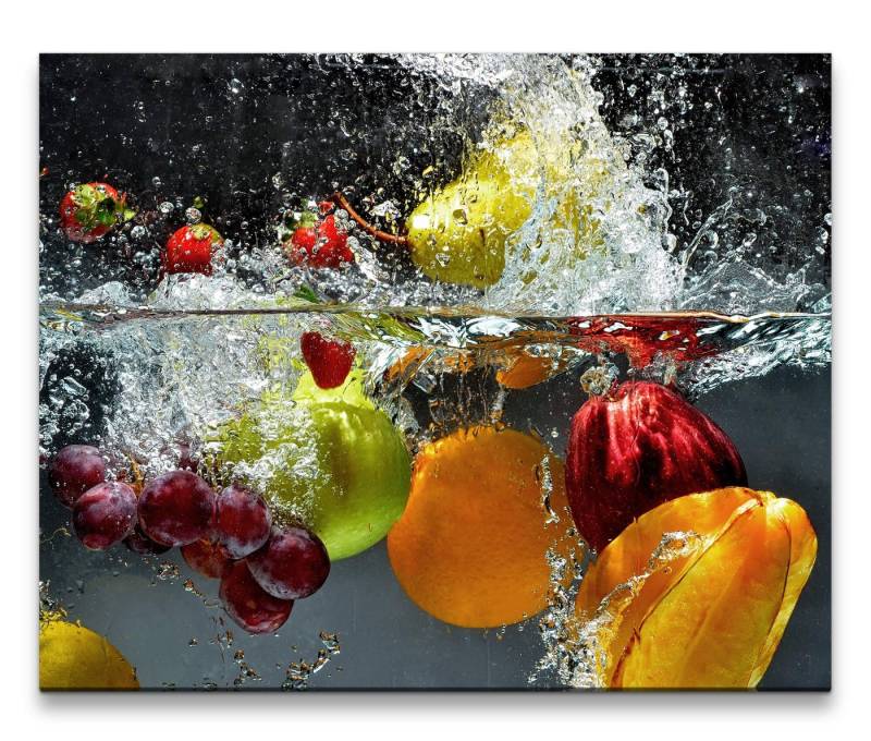 möbel-direkt.de Leinwandbild Bilder XXL Obst im Wasser Wandbild auf Leinwand von möbel-direkt.de