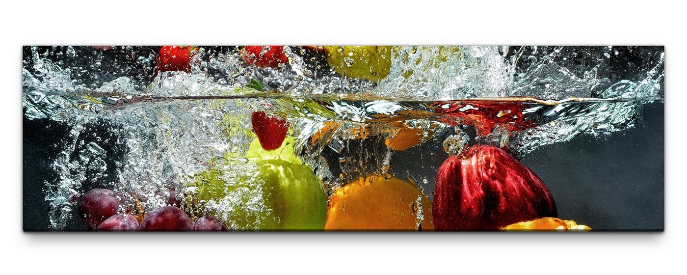 möbel-direkt.de Leinwandbild Bilder XXL Obst im Wasser Wandbild auf Leinwand von möbel-direkt.de