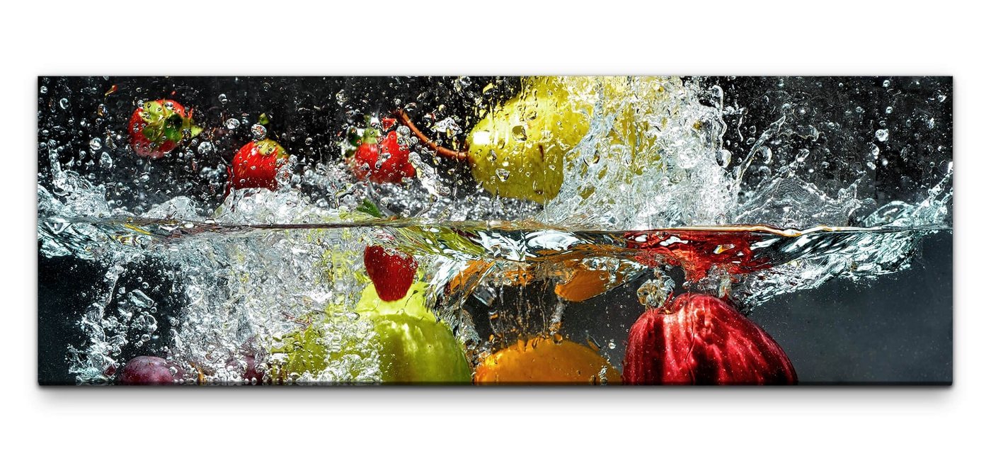 möbel-direkt.de Leinwandbild Bilder XXL Obst im Wasser Wandbild auf Leinwand von möbel-direkt.de