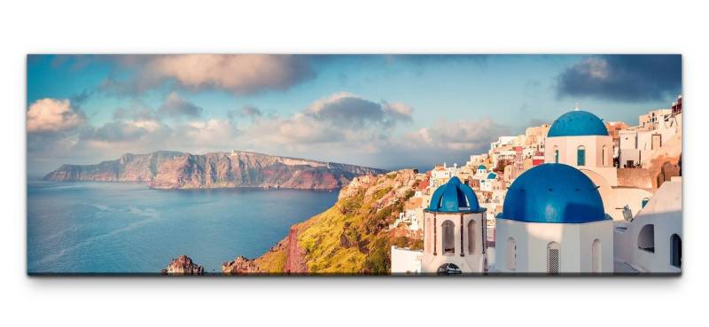 möbel-direkt.de Leinwandbild Bilder XXL Santorini Häuser Wandbild auf Leinwand von möbel-direkt.de