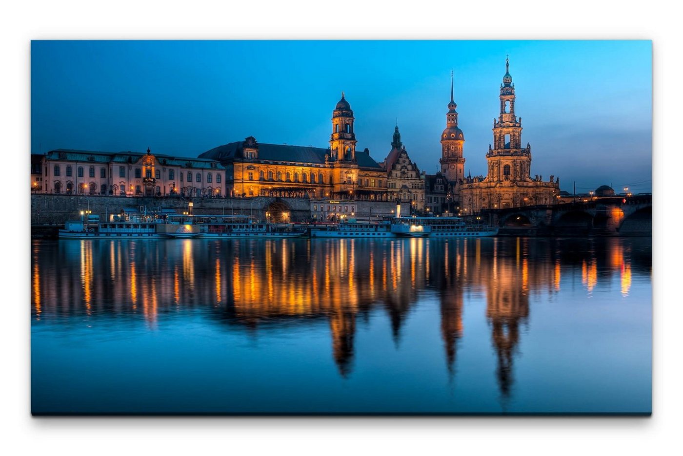 möbel-direkt.de Leinwandbild Bilder XXL Schloss in Wilsdruf bei Nacht Wandbild auf Leinwand von möbel-direkt.de