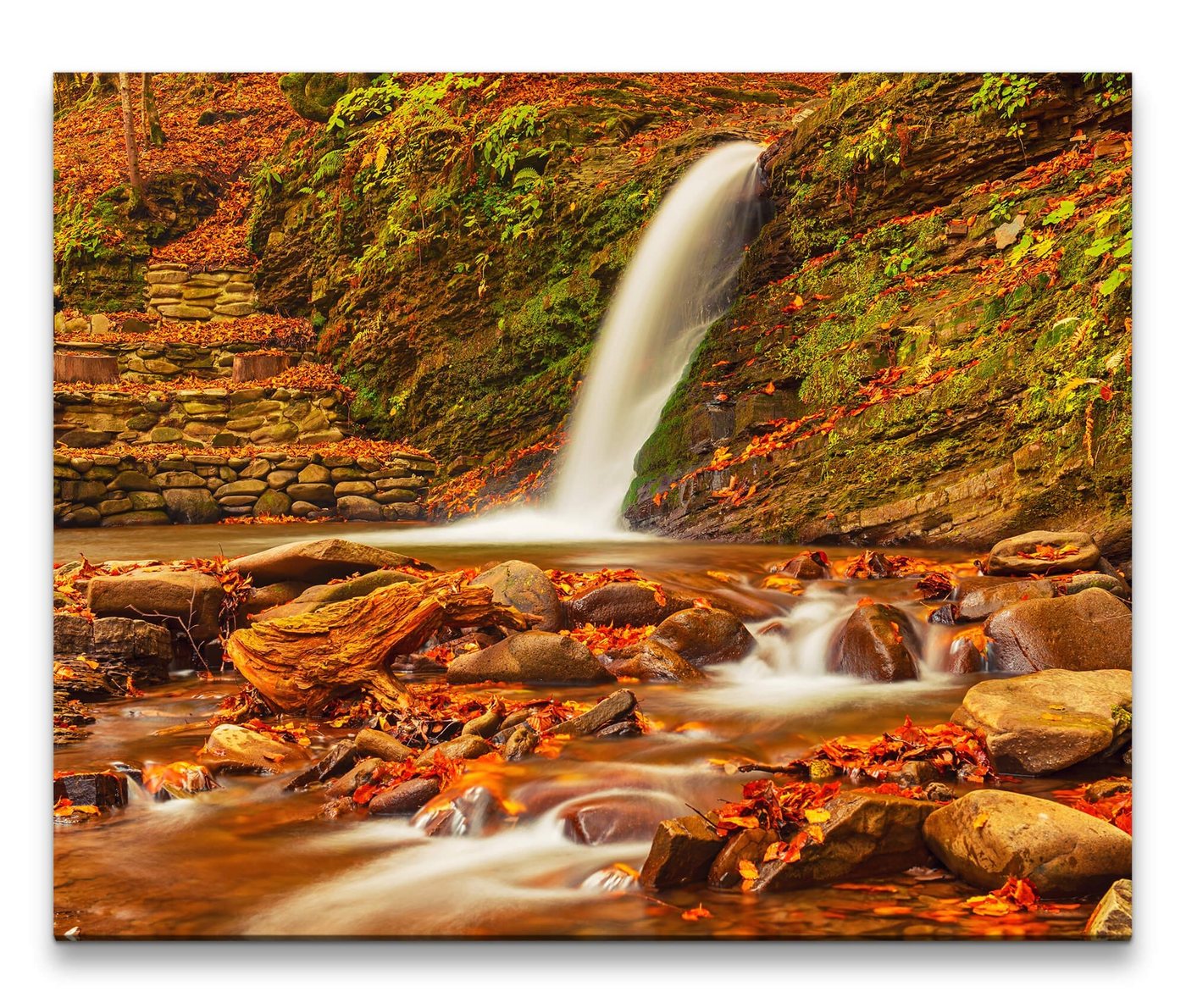 möbel-direkt.de Leinwandbild Bilder XXL Wasserfall im Wald Wandbild auf Leinwand von möbel-direkt.de