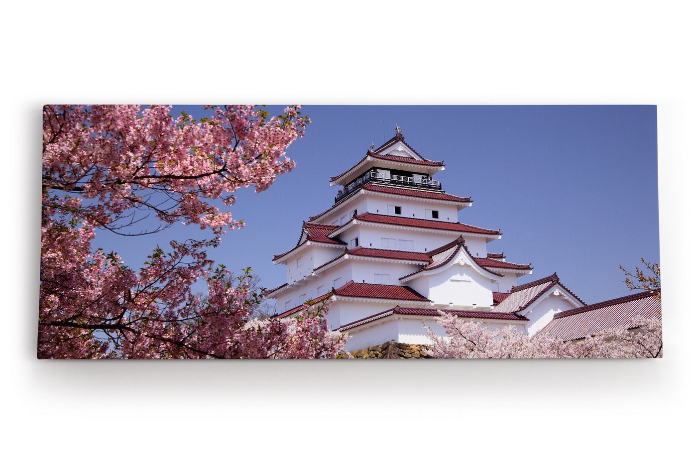 möbel-direkt.de Leinwandbild Burg Aizu-Wakamatsu Kranichburg japanisches Schloss Japan von möbel-direkt.de