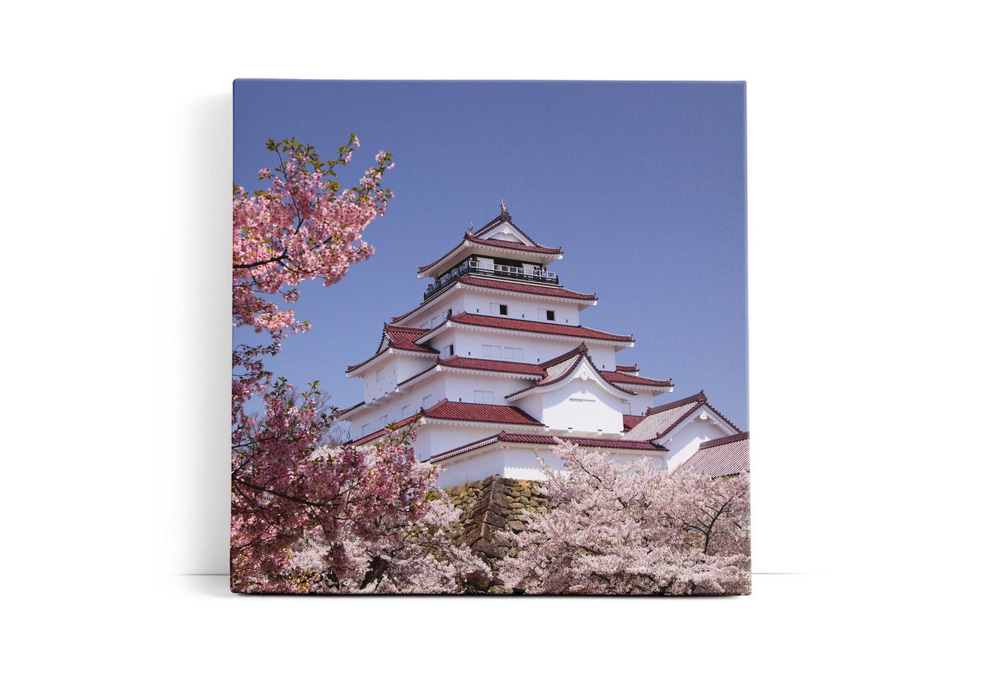möbel-direkt.de Leinwandbild Burg Aizu-Wakamatsu Kranichburg japanisches Schloss Japan von möbel-direkt.de