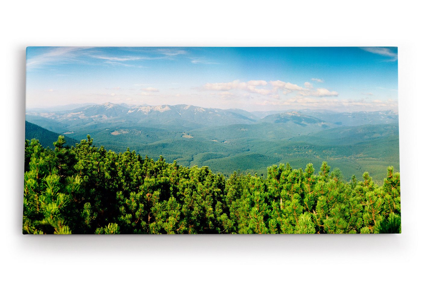 möbel-direkt.de Leinwandbild Grüne Berglandschaft Berge Hügel Natur Wald von möbel-direkt.de