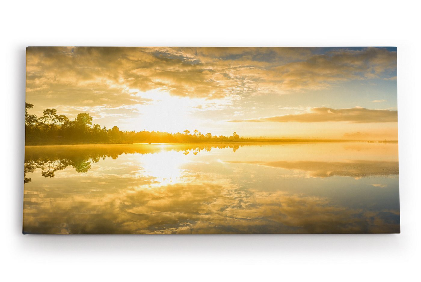 möbel-direkt.de Leinwandbild See Sonnenaufgang Natur Nebel Horizont Himmel von möbel-direkt.de