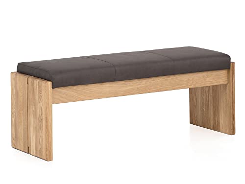 SIRION Sitzbank/Truhenbank aus Eiche, Material Massivholz/Bezug Mikrofaser, 130 cm, ohne Rückenlehne, Dunkelbraun SIRION Sitzbank/Truhenbank aus Eiche, Material Massivholz/Bezug Mikrofaser, 130 cm, ohne Rückenlehne, Dunkelbraun von moebel-eins