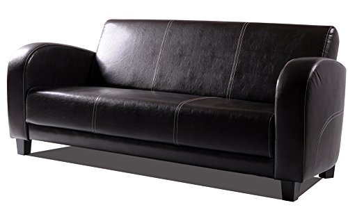 moebel-eins ANTO Sofa 3-Sitzer Antikbraun, Füsse nussbaumfarben von moebel-eins