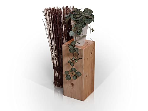moebel-eins Blumensäule Fichte massiv Dekosäule Holzsäule Säule Landhaus Design, eichefarbig, 19x19 cm, 40 cm von moebel-eins