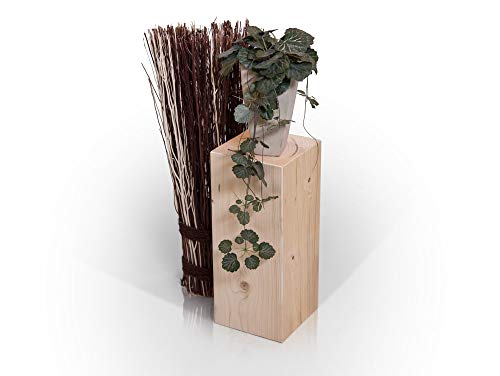 moebel-eins Blumensäule Fichte massiv Dekosäule Holzsäule Säule Landhaus Design, Natur, 19x19 cm, 40 cm von moebel-eins