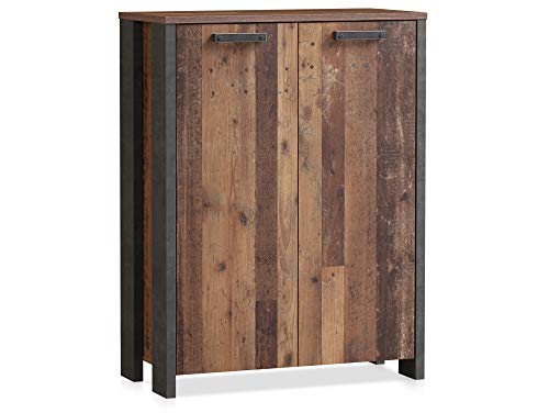 moebel-eins Cassia Kommode 2 Türen, Material Dekorspanplatte, Old Wood Vintage/betonfarbig von moebel-eins