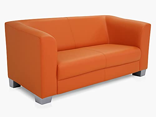 moebel-eins Chicago 2-Sitzer Sofa Couch Loungesofa, Material Kunstleder, orange von moebel-eins