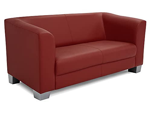 moebel-eins Chicago 2-Sitzer Sofa Couch Loungesofa, Material Kunstleder, weinrot von moebel-eins
