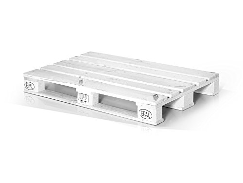 moebel-eins Europalette Flachpalette Palette Neuware Holzpalette 120x80 cm Weiss von moebel-eins