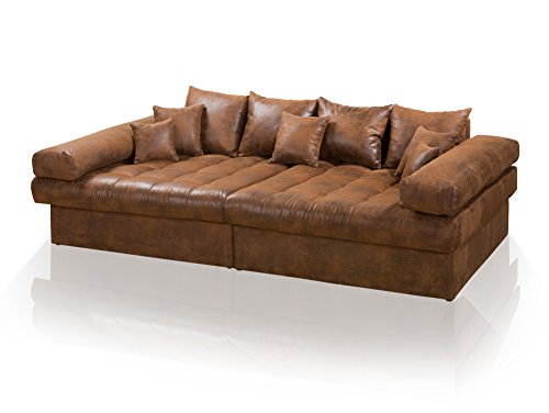 moebel-eins NIRI Big Sofa Bezug Microvelours Gobi braun von moebel-eins