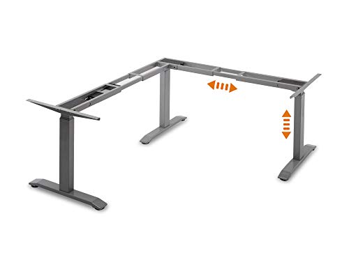 moebel-eins Office ONE elektrisch höhenverstellbares Ecktischgestell mit Memory-Funktion, grau von moebel-eins