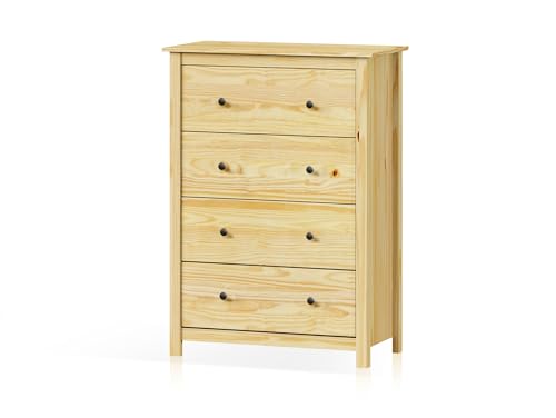 moebel-eins TOBINO Kommode mit 4 Schubladen, Material Massivholz, Kiefer von moebel-eins
