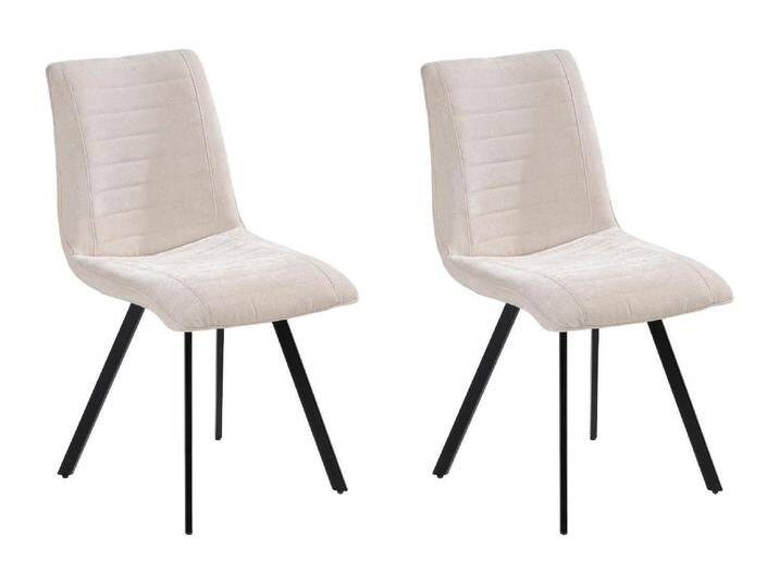 Home4You Polsterstühle 2er Set, Beige - Schwarz - Cord - Metallgestell - 2er Set Home4You Polsterstühle 2er Set, Beige - Schwarz - Cord - Metallgestell - 2er Set von moebel-jack