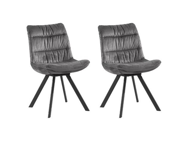 Home4You Polsterstühle 2er Set, Grau - Samtbezug - Metallgestell - 2er Set Home4You Polsterstühle 2er Set, Grau - Samtbezug - Metallgestell - 2er Set von moebel-jack