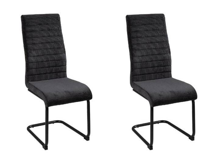 Home4You Schwingstühle 2er Set, Dunkelgrau - Schwarz - Cordbezug - Metall - 2er Set Home4You Schwingstühle 2er Set, Dunkelgrau - Schwarz - Cordbezug - Metall - 2er Set von moebel-jack