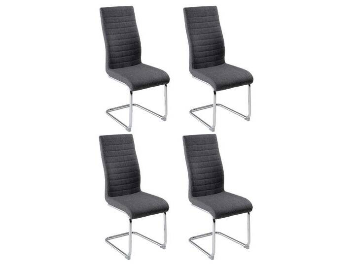 Home4You Schwingstühle 4er Set, Dunkelgrau - Silbergrau - Webstoff - Metall - mit Quersteppung - 4er Set Home4You Schwingstühle 4er Set, Dunkelgrau - Silbergrau - Webstoff - Metall - mit Quersteppung - 4er Set von moebel-jack