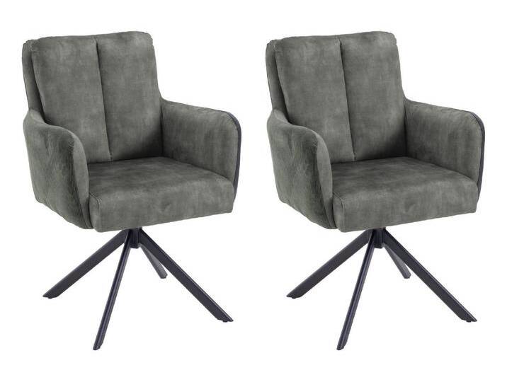 Polsterstühle 2er Set ALEX, Grau - Schwarz - Stoffbezug - Metallgestell - 180 Grad drehbar - 2er Set Polsterstühle 2er Set ALEX, Grau - Schwarz - Stoffbezug - Metallgestell - 180 Grad drehbar - 2er Set von moebel-jack