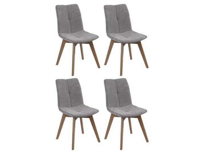 Standard Furniture Polsterstühle 4er Set TOKIO, Braun - Hellgrau - Cord - Holzgestell - mit Steppung - 4er Set Standard Furniture Polsterstühle 4er Set TOKIO, Braun - Hellgrau - Cord - Holzgestell - mit Steppung - 4er Set von moebel-jack