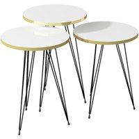 Beistelltisch 3er-Set. 21256290 weiß schwarz Metall B/H/T: ca. 38x53,5x38 cm Beistelltisch 3er-Set. 21256290 weiß schwarz Metall B/H/T: ca. 38x53,5x38 cm von moebel17