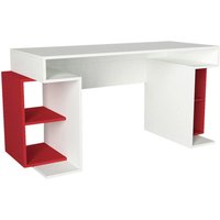 Schreibtisch weiß rot B/H/T: ca. 140x75x75 cm von moebel17