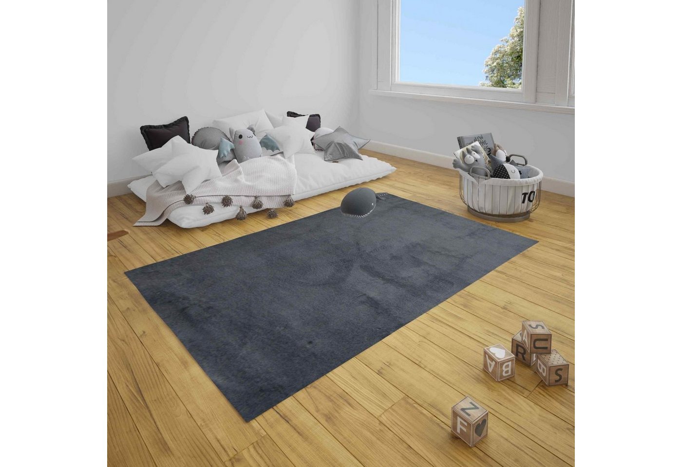 Teppich moebel17 rechteckig Kurzflorteppich waschbar faltbar, 80x150 cm, moebel17 von moebel17
