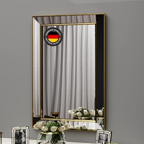 moebel17 5798 Asol Spiegel Set Wandspiegel Badspiegel Flurspiegel Kosmetikspiegel, verspiegelter Rahmen, vergoldet, modern, 50 x 75 x 3,5 cm von moebel17