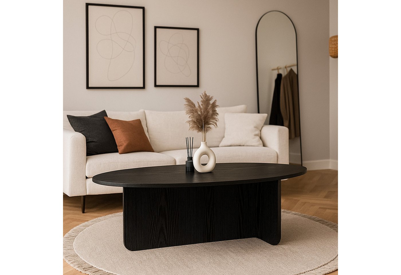 moebel17 Couchtisch Couchtisch Luminous Beige Grau Granitoptik 120x60 cm, Mit Granitoptik von moebel17