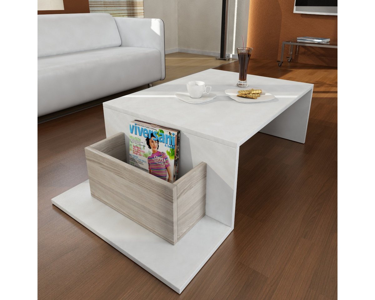 moebel17 Couchtisch Couchtisch Pot Weiß Cordoba, Platzsparend moebel17 Couchtisch Couchtisch Pot Weiß Cordoba, Platzsparend von moebel17