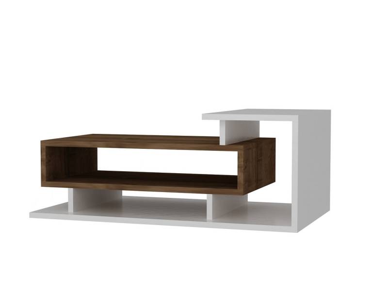 moebel17 Couchtisch Couchtisch Spring Weiß Walnuss, Platzsparend von moebel17