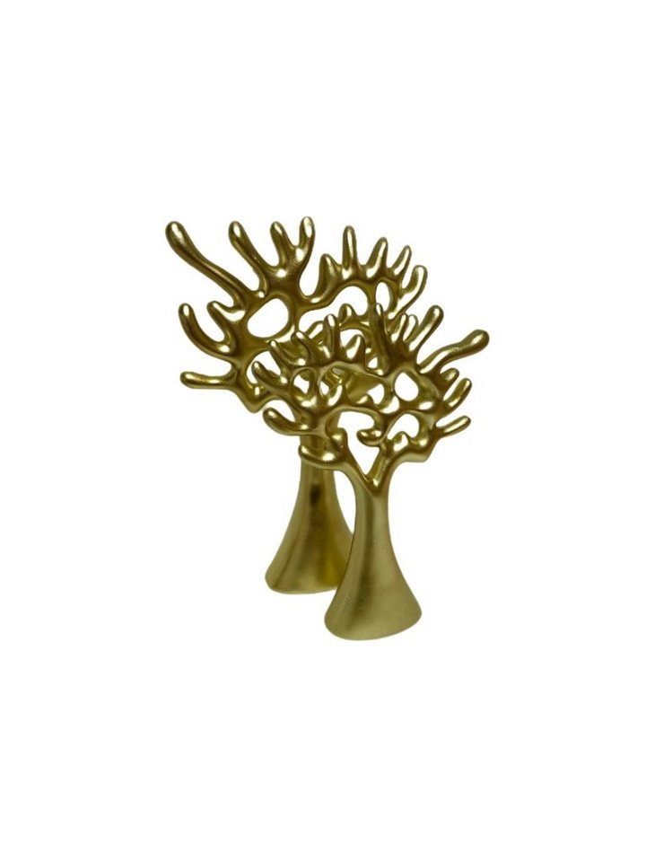 moebel17 Dekofigur Skulptur Baum Gold, Dekofigur aus Polyresin von moebel17