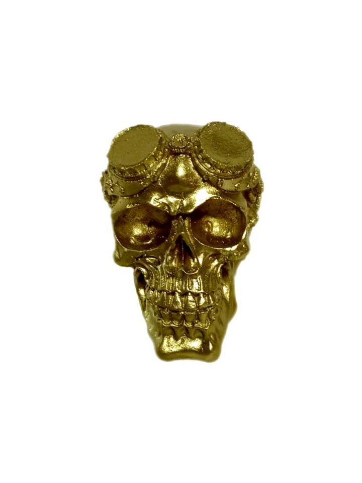 moebel17 Dekofigur Skulptur Totenkopf Schädel Gold, Dekofigur aus Polyresin von moebel17