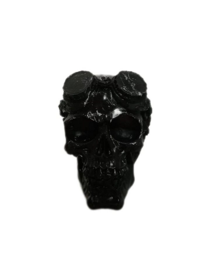 moebel17 Dekofigur Skulptur Totenkopf Schädel Schwarz Marmoroptik, Dekofigur aus Polyresin von moebel17