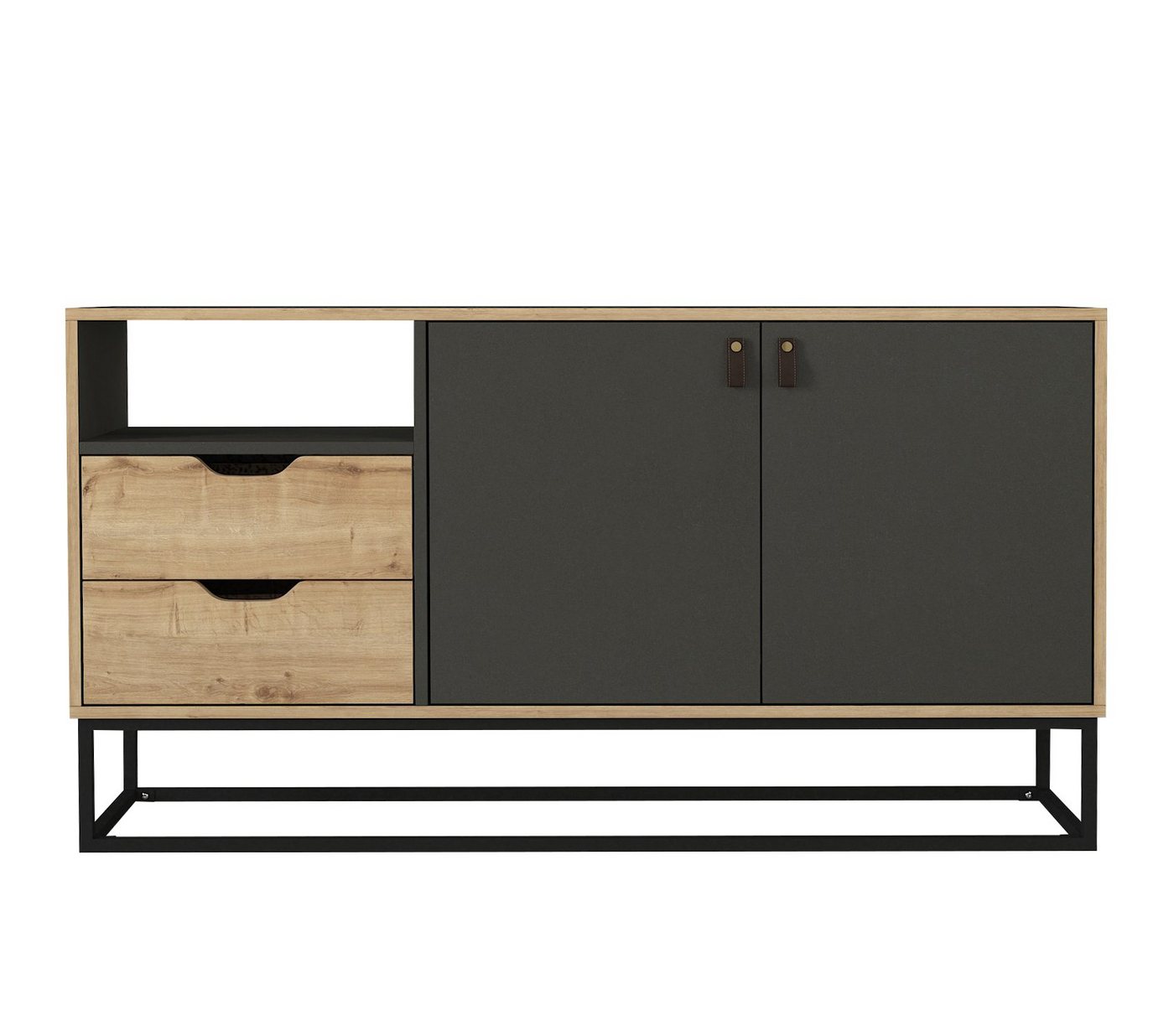 moebel17 Kommode Sideboard Dolores mit Metallfüße Anthrazit Safir von moebel17