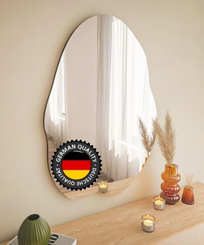 moebel17 Oho Spiegel ohne Rahmen, Wandspiegel in Silber, geeignet als Kosmetikspiegel, gewölbt mit Montage-Set, 90° drehbar, modernes Design, 60 x 85 x 3,5 cm, 8881 von moebel17