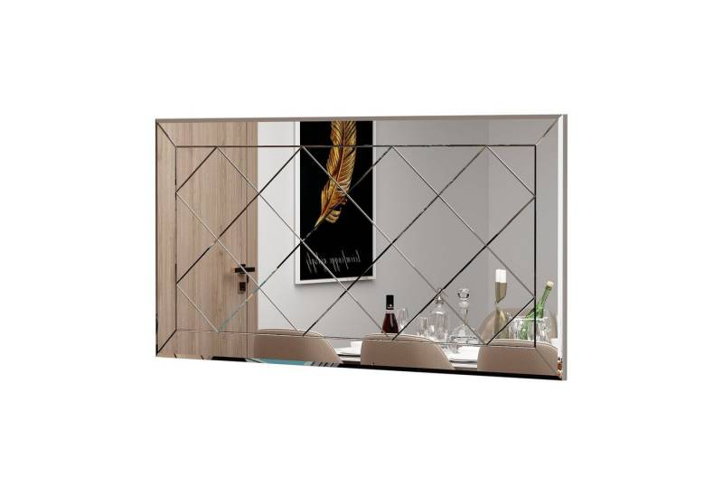 moebel17 Spiegel Spiegel Pauli 120x60cm (Einzelmöbel, 1-St., Rahmenloser Wandspiegel mit Muster im Glas), Modern, rahmenlos, pflegeleicht, dekorativ von moebel17