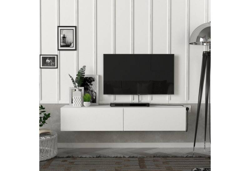 moebel17 Lowboard TV Lowboard Hängend Aristo Weiß, modernes TV Lowboard in Weiß von moebel17