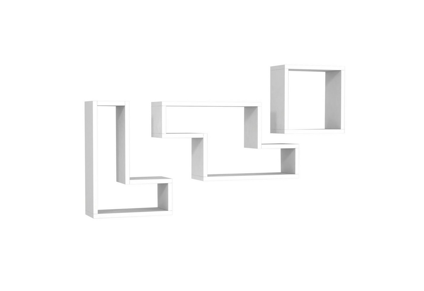 moebel17 Wandregal Wandregal Tetris Weiß, mit 8 Ablageflächen von moebel17