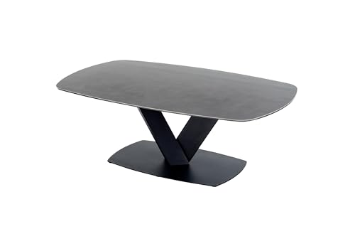 Couchtisch >MALANGO< bootförmig 120x43x70 cm mit anthrazitfarbener Keramikplatte auf Sicherheitsglas und schwarzem Metallgestell matt rau ? modernes, Robustes Design Couchtisch >MALANGO< bootförmig 120x43x70 cm mit anthrazitfarbener Keramikplatte auf Sicherheitsglas und schwarzem Metallgestell matt rau ? modernes, Robustes Design von möbelando