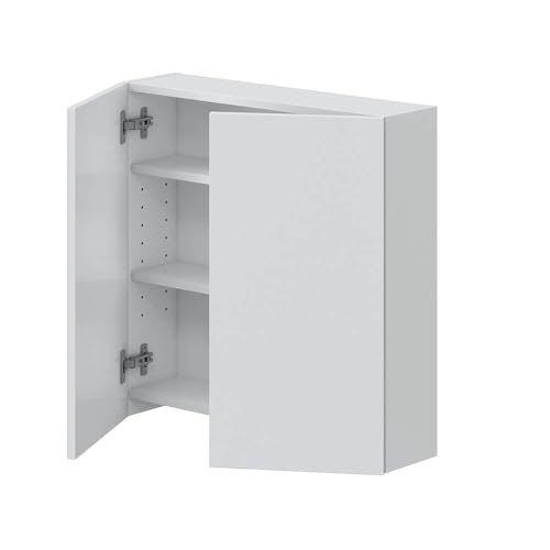 Hängeschrank >DESTAL< Der moderne Schrank DESTAL in glänzendem Weiß misst 60 cm Breite, 60 cm Höhe und 16 cm Tiefe. Aus melaminbeschichtetem Holzwerkstoff gefertigt, bietet er 2 Türen und 3 Fächer. Hängeschrank >DESTAL< Der moderne Schrank DESTAL in glänzendem Weiß misst 60 cm Breite, 60 cm Höhe und 16 cm Tiefe. Aus melaminbeschichtetem Holzwerkstoff gefertigt, bietet er 2 Türen und 3 Fächer. von möbelando