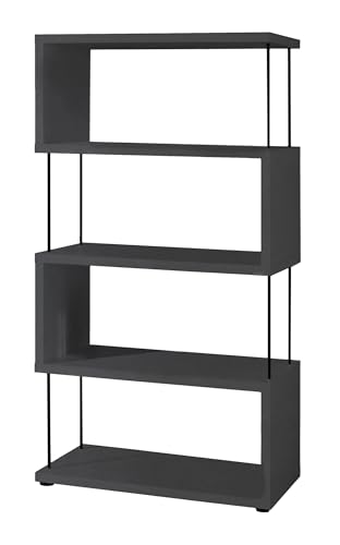 Regal >Sticks< in anthrazit matt Lack - 66x126x33cm (BxHxT) von möbelando