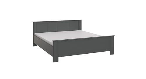 Schlafzimmer-Set >Chalet< in Graphit, inkl. Doppelbett Liegefläche 180x200 cm, eleganter Graphit-Korpus, modernes Design, Made in Germany, 293 cm breit, 85 cm hoch, 210 cm tief von möbelando