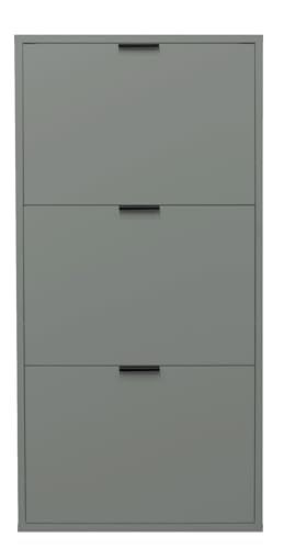 Schuhkipper >Bonnie< in Pine Green matt Lack - 61x126x25cm (BxHxT) von möbelando