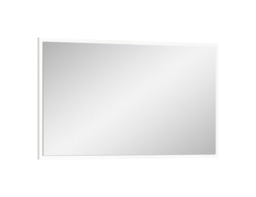 Spiegel >Vaga< in weiß Melamin Garderobe, Flur, Diele mit umlaufender Rahmenoptik und ggroßer Spiegelfläche für modernen und zeitlosen Look FSC-zertifzierter Holzwerkstoff 83x48x2 (BxHxT) von möbelando